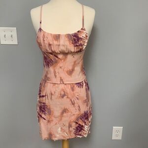 Juniors Emma Tie Dye Ribbed Cami &‎ Skirt Set Large New